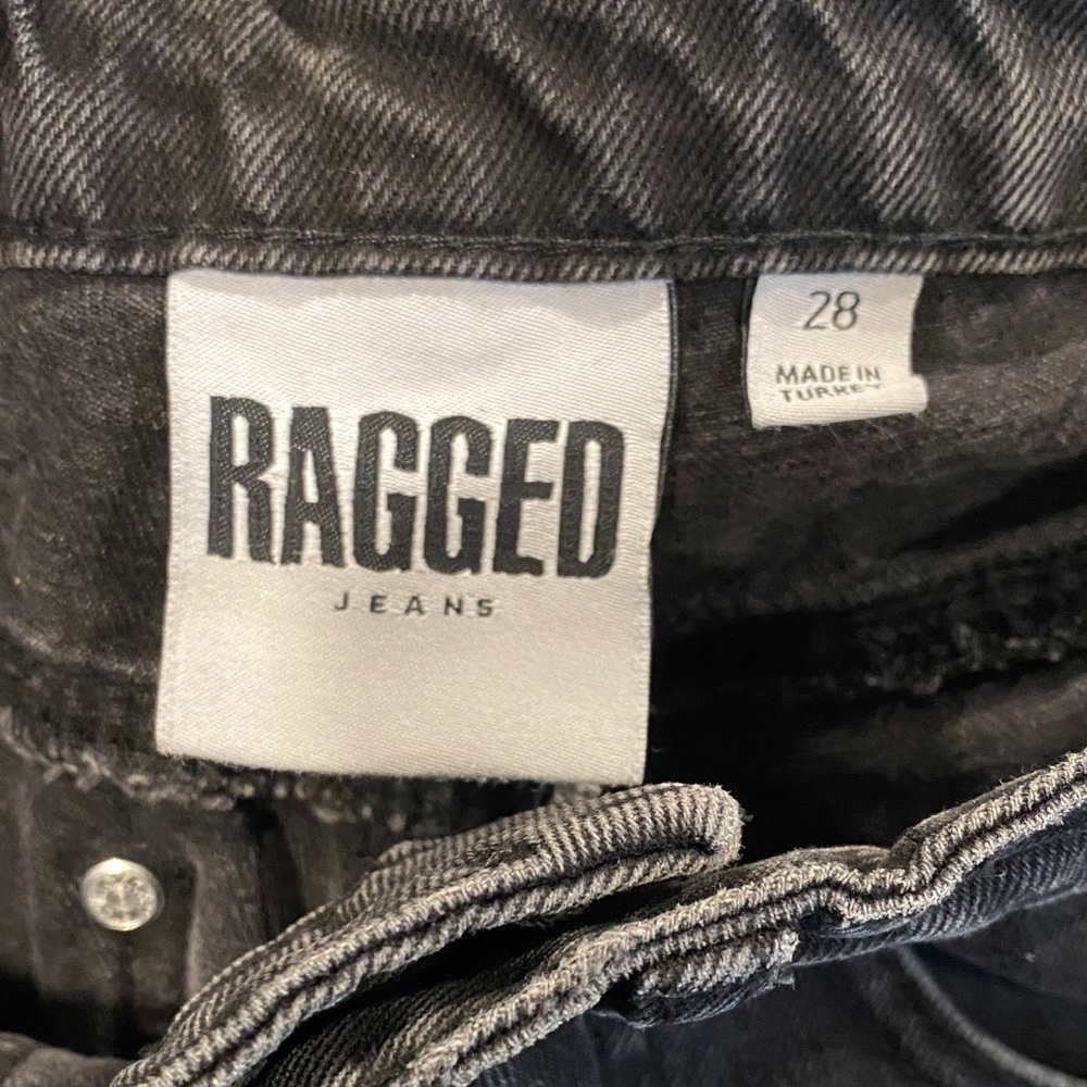 Ragged Black Straight Leg Women's Jeans - Picture 6 of 9